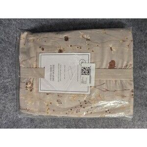 H&M Twin Fitted Sheet Floral Beige 39x75" – New
